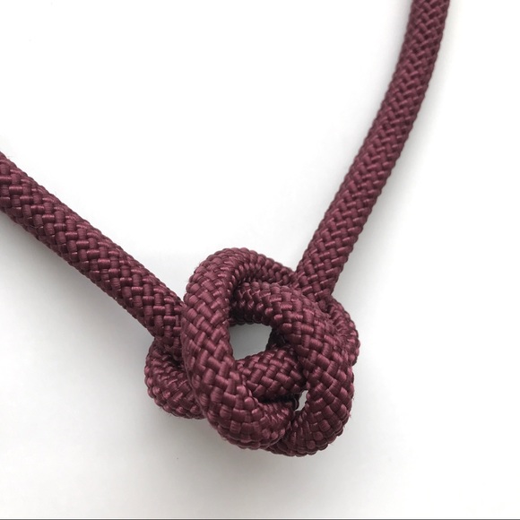Burgundy long rope necklace multiple ways to wear - Picture 8 of 15